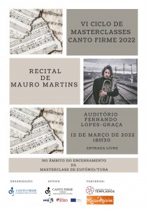Recital de Mauro Martins – VI Ciclo de Masterclasses Canto Firme 2022