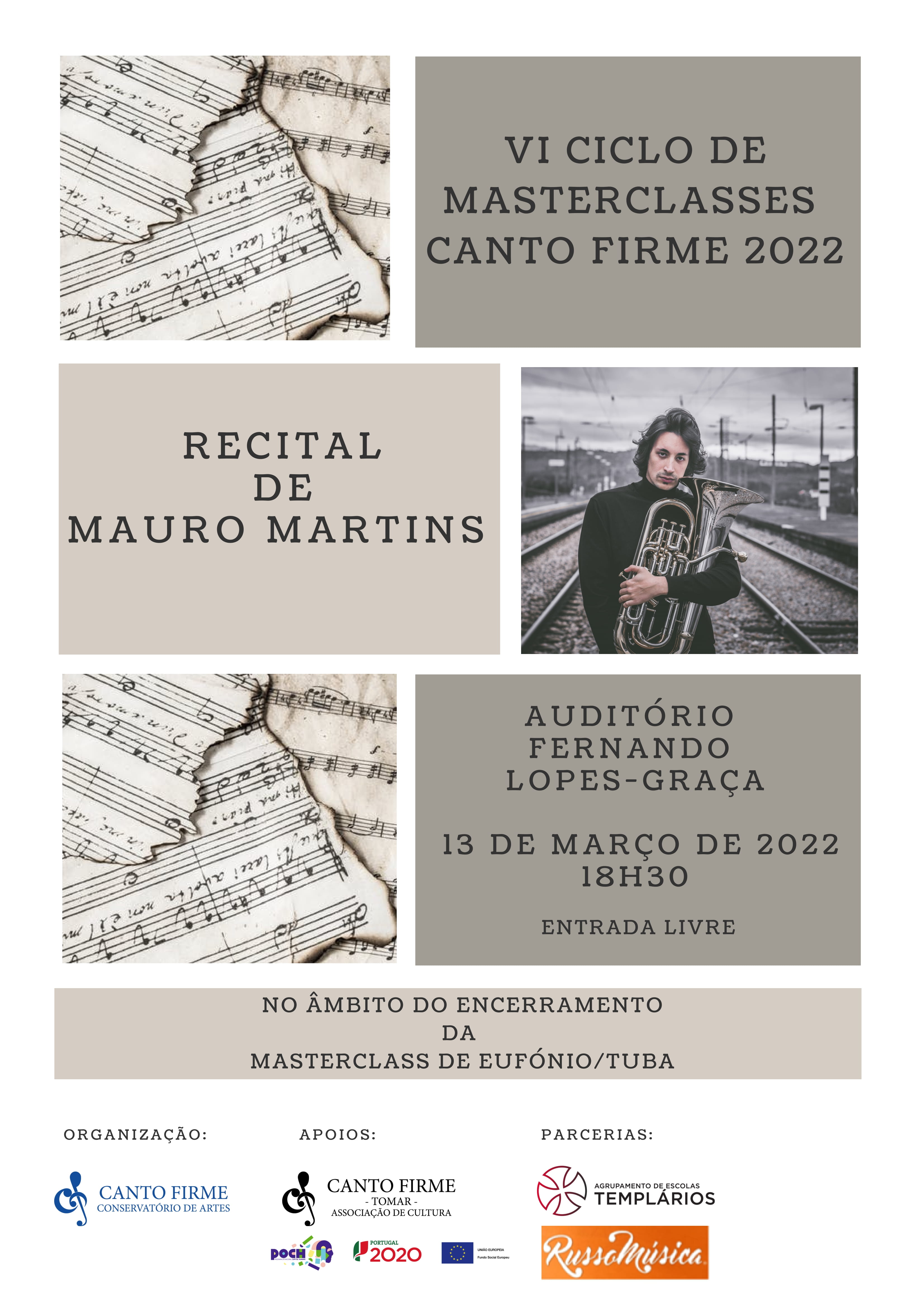Recital de Mauro Martins – VI Ciclo de Masterclasses Canto Firme 2022